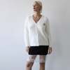 London Atelier Byproduct Fuzzy Knit Cardigan with Embroidery Patches - Thumbnail 9