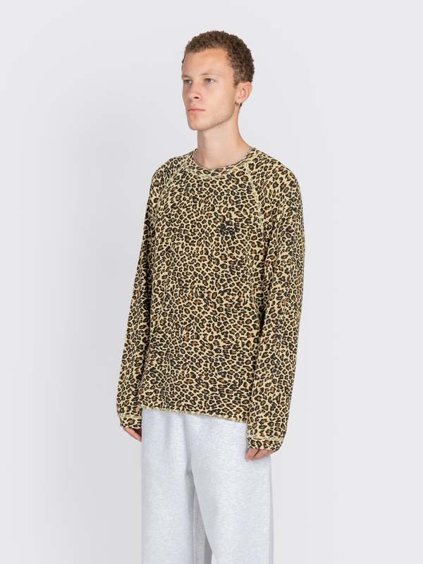 Stussy Raglan Thermal Basic Stock Top - Leopard | Garmentory