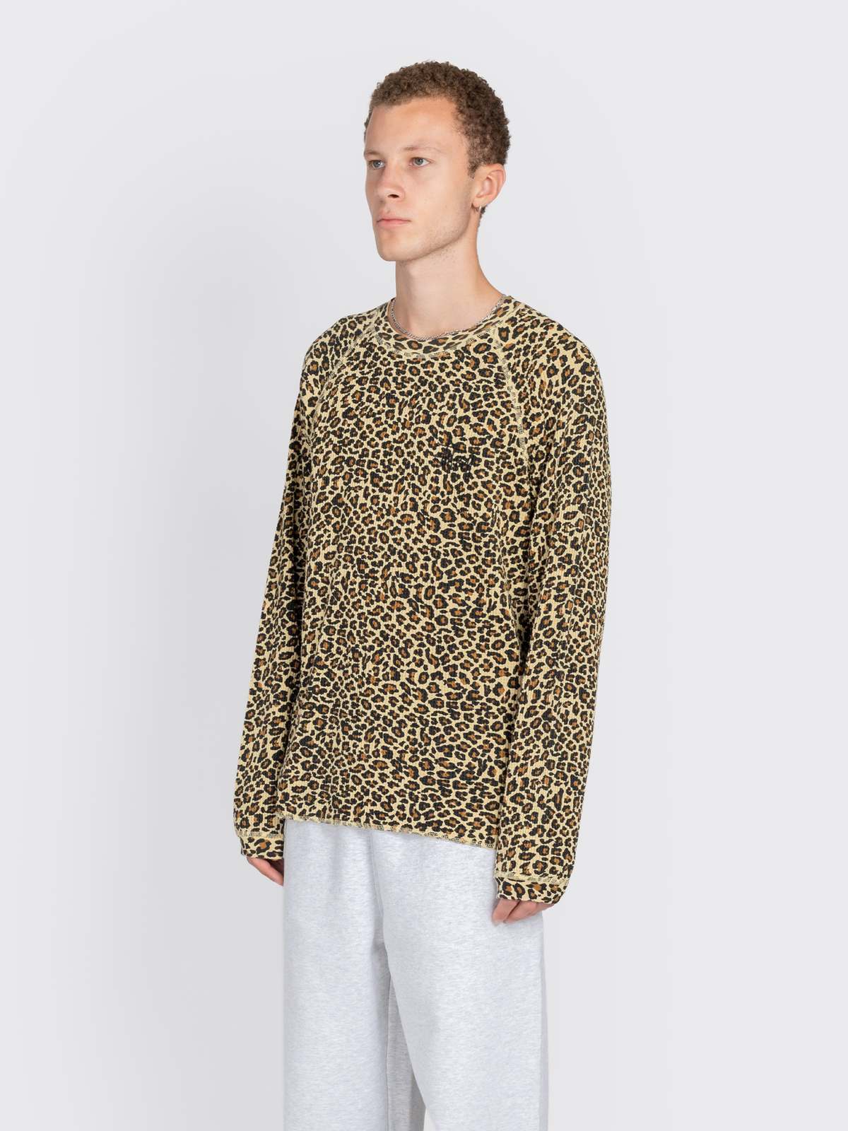 Stussy Raglan Thermal Basic Stock Top - Leopard | Garmentory