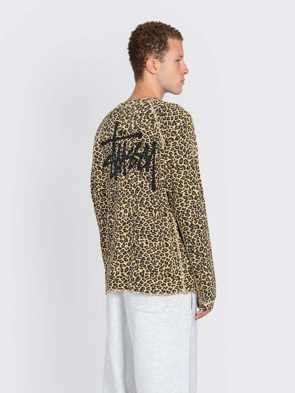 Stussy Raglan Thermal Basic Stock Top - Leopard | Garmentory
