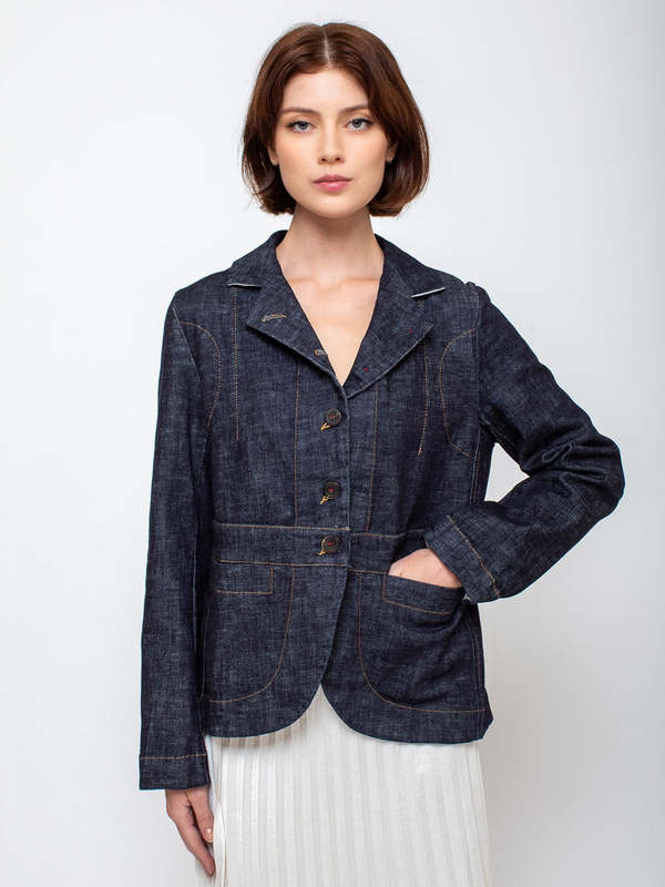 hannoh wessel デニムジャケット H+ Hannoh Wessel Vlinda Washed Denim Jacket | Garmentory