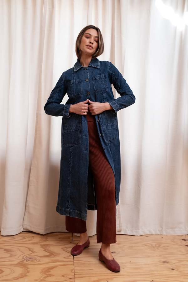 Maria Stanley CONRAD CAR COAT - Denim | Garmentory