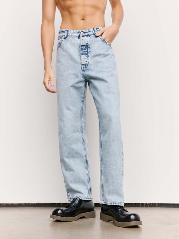 Jil Sander Antarctic Loose Diagonal Denim Trousers | Garmentory