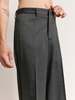 MM6 Maison Margiela Grey Wool Inside Out Pleated Trousers - Thumbnail 4