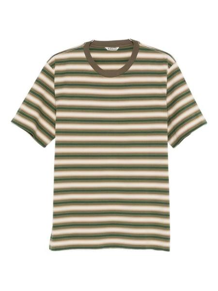 トップス AURALEE TERRY LINED FINX STRIPE SHIRTS Auralee Terry Lined Finx Stripe Shirt - White | Garmentory
