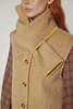 amente Wool Blended Scarf Vest - Cashews - Thumbnail 4
