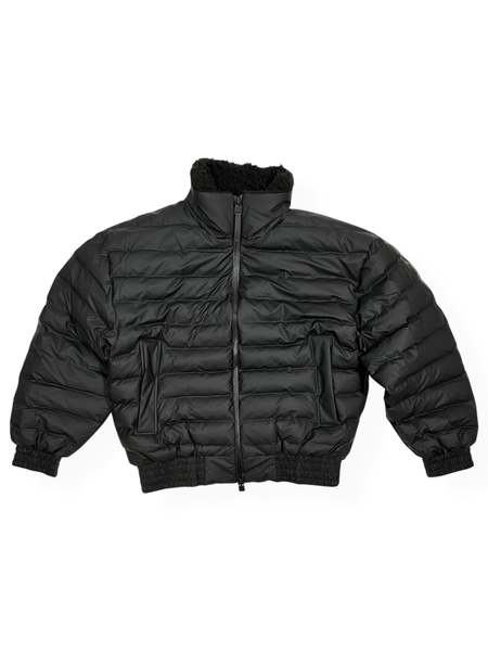 ジャケット・アウター roughlow effortless long jaket(black) Women's gloss stars black full zip packable rain jacket and
