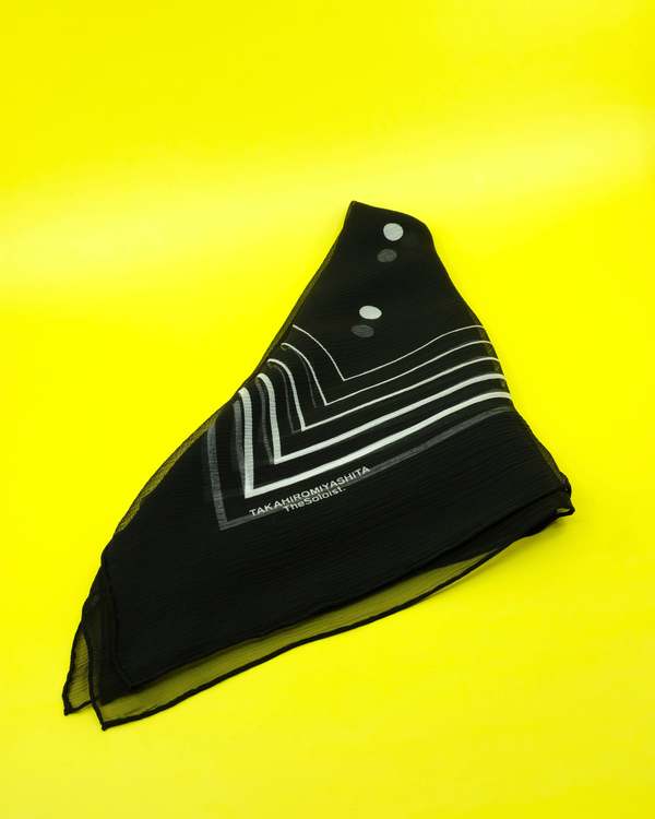 TAKAHIROMIYASHITA The Soloist. Black Silk Crape Bandana Scarf