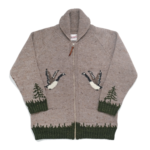 Outclass Goose Motif Zip Cardigan