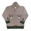 Outclass Goose Motif Zip Cardigan - Thumbnail 1