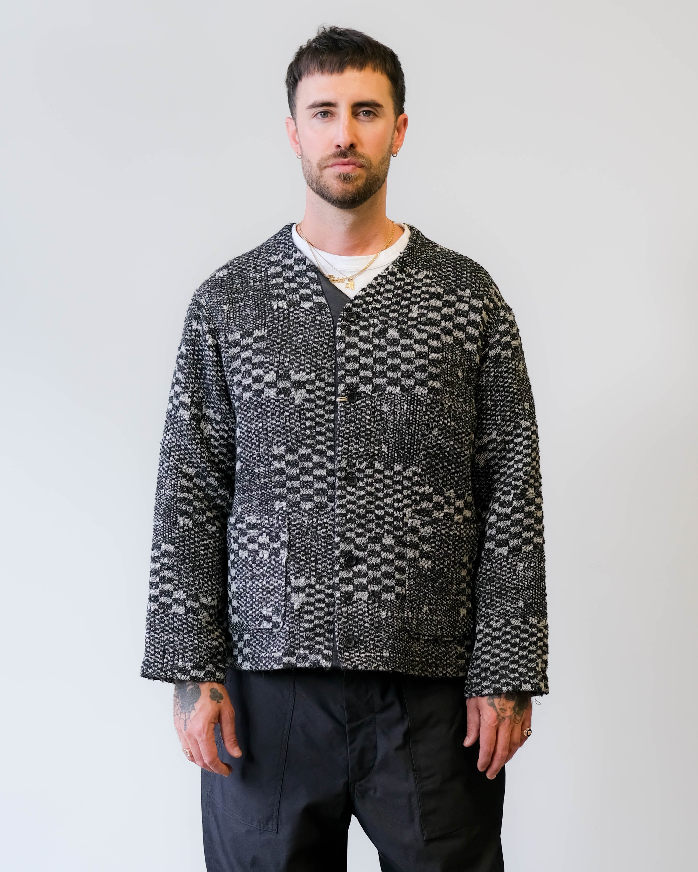 Engineered Garments Knit Cardigan Pattern Block Jacquard | Garmentory