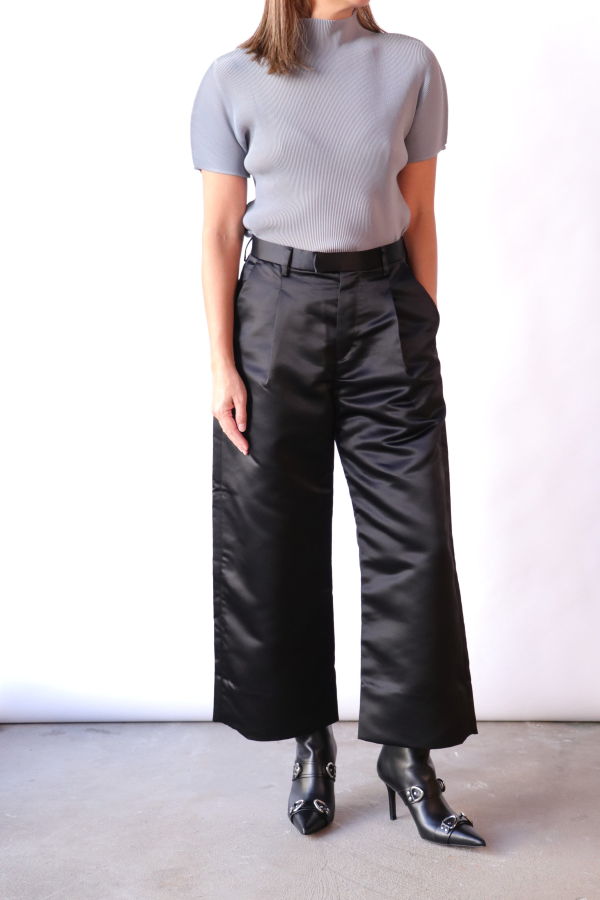 R13 Relaxed Cropped Pleated Trouser