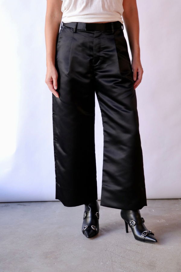 R13 Relaxed Cropped Pleated Trouser
