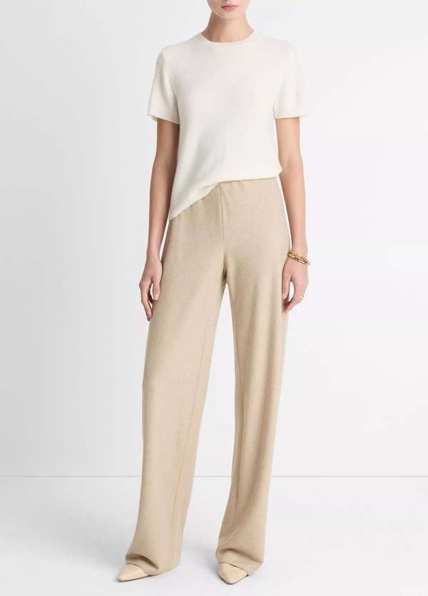 Vince Italian Wool-Blend High-Waist Bias Pant