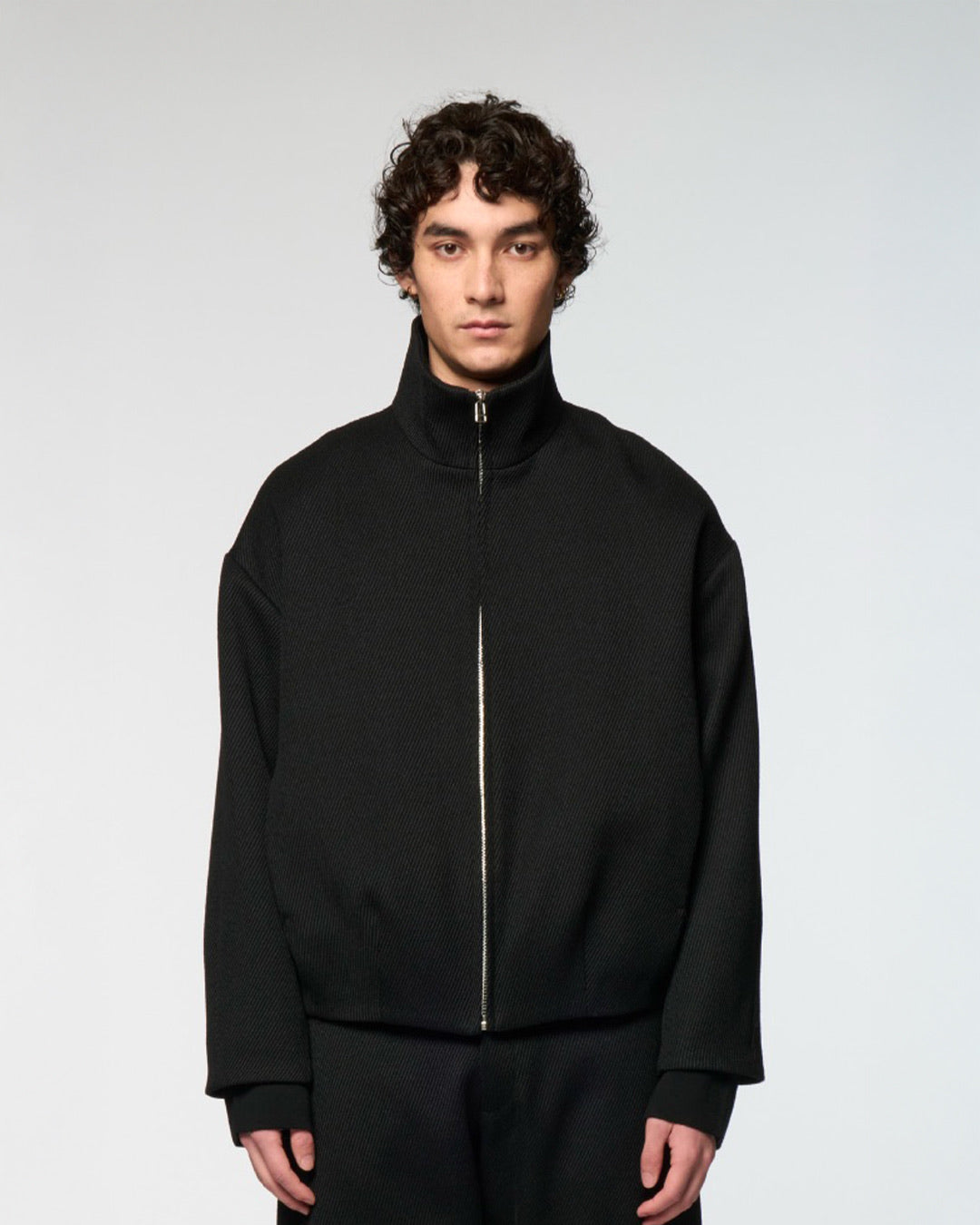 ジャケット・アウター Omar Afridi STAND COLLAR BUD BLOUSON 46 Black-Stand-Collar-Bud-Blouson
