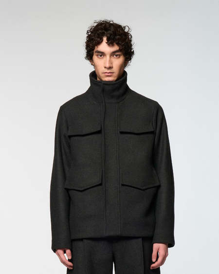 Omar Afridi Stand Collar Bud Blouson - Black | Garmentory