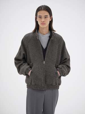 Auralee Alpaca Wool Silk Tweed Zip Blouson | Garmentory