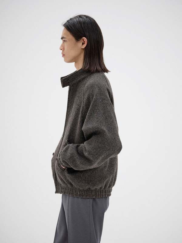 Auralee Alpaca Wool Silk Tweed Zip Blouson | Garmentory