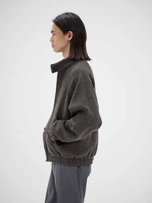 Auralee Alpaca Wool Silk Tweed Zip Blouson | Garmentory