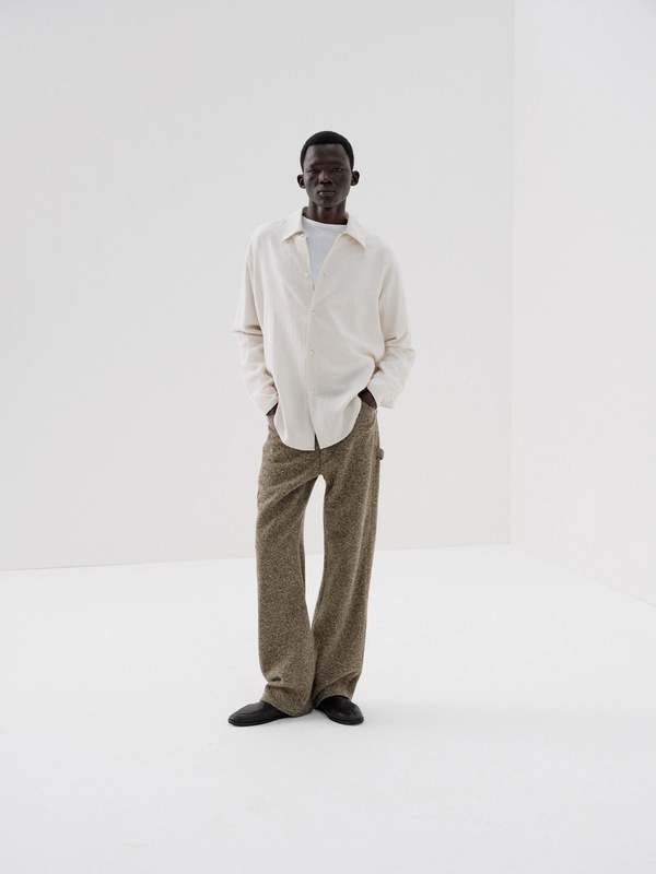 Auralee Homespun Tweed Painter Pants | Garmentory
