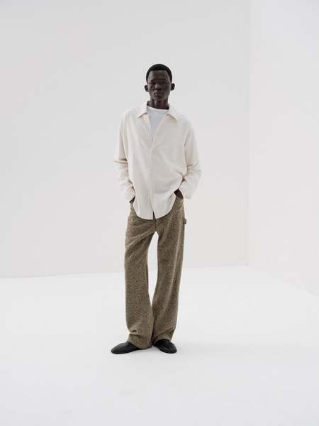 Auralee Linen Wool Silk Shark Skin Slacks | Garmentory