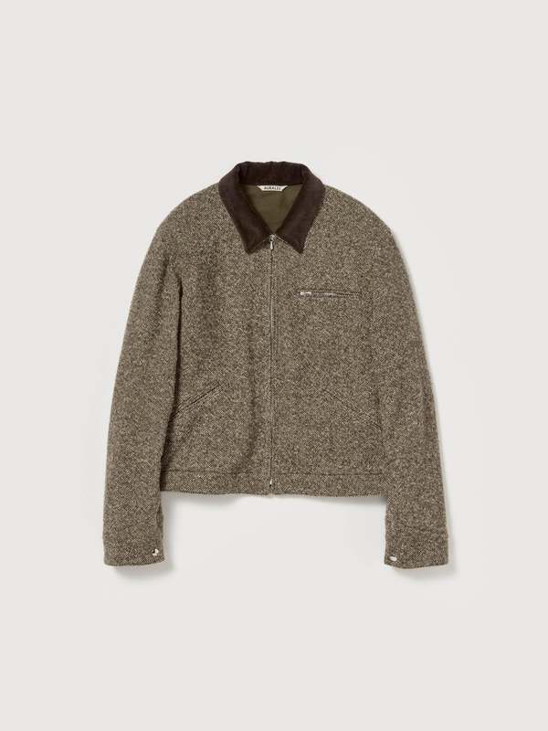 ジャケット・アウター AURALEE SPUN TWEED ZIP BLOUSON AW25 Auralee Homespun Tweed Zip Blouson | Garmentory