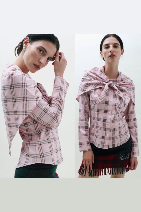 Rave Review Anne Top - Pink Plaid