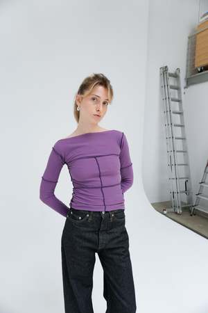 Baserange Cinder Longsleeve Top - Venet Purple | Garmentory