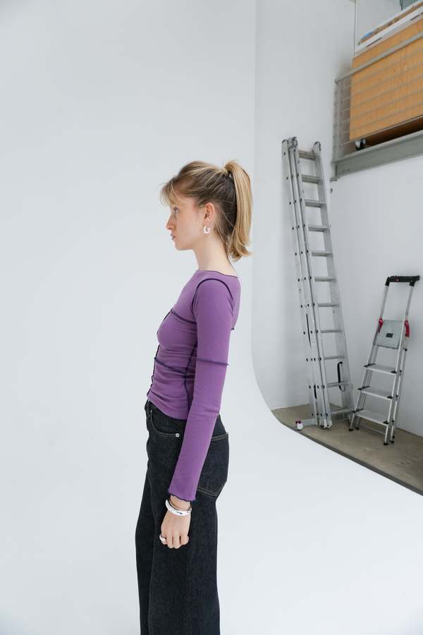 新品未使用Baserange Cinder Long Sleeve Baserange Cinder Longsleeve Top - Venet Purple | Garmentory