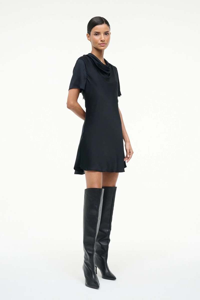 Staud Iris Silk Dress - Black