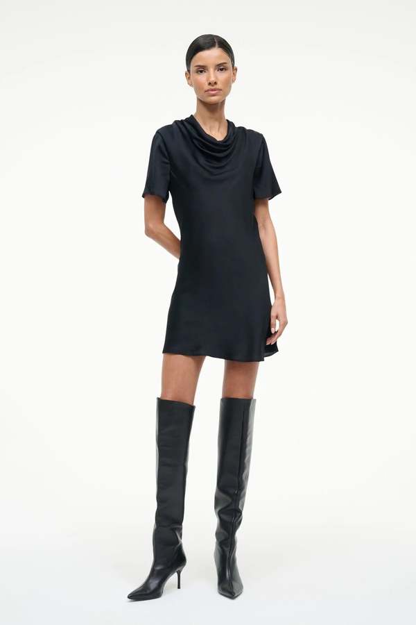 Staud Iris Silk Dress - Black