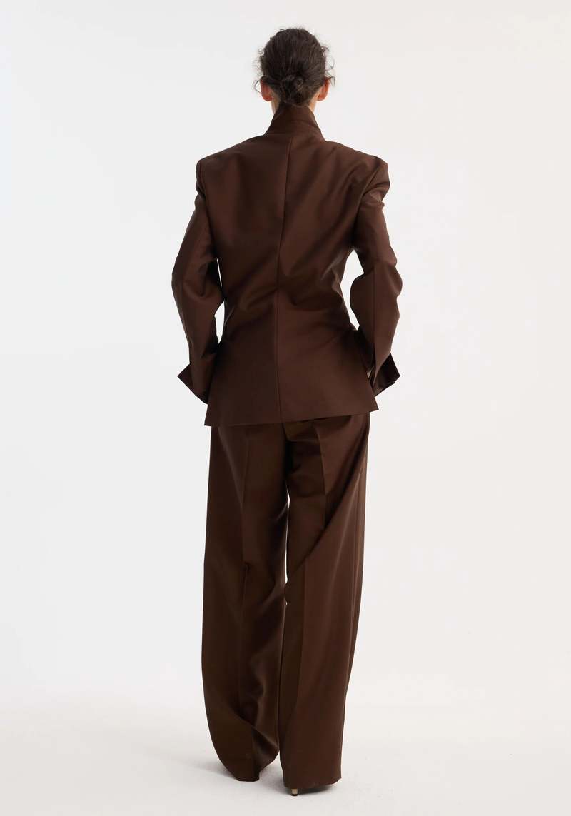 Rhe Dual Tone Piqu Overlap Suit Jacket
