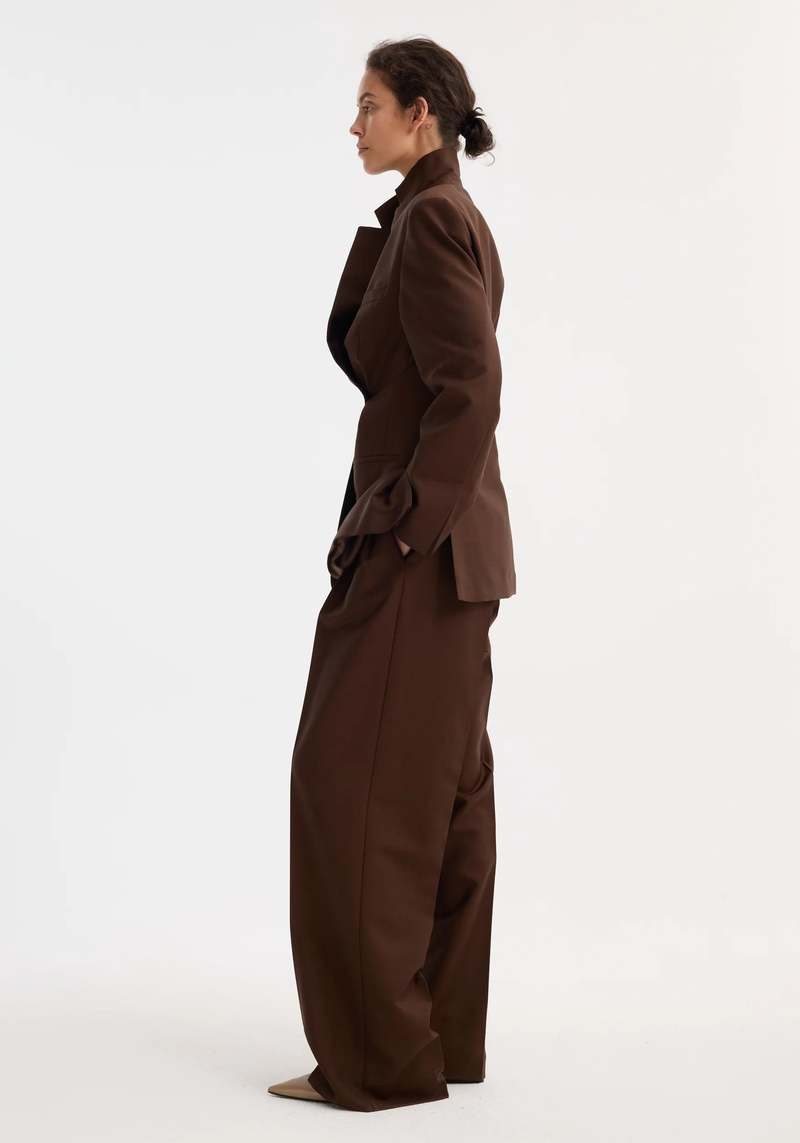 Rhe Dual Tone Piqu Overlap Suit Jacket
