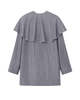 Ganni Grey Stripe Circle Collar Dress - Gray - Thumbnail 1