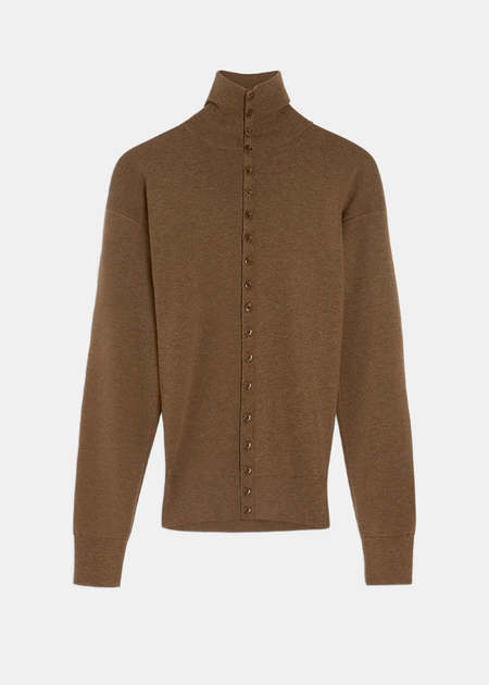 LEMAIRE Convertible Collar Cardigan - Brown | Garmentory