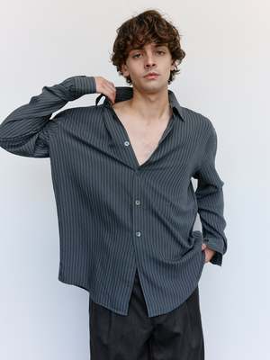 Our Legacy Iron Stripe Ceremony Viscose Beyond Shirt | Garmentory