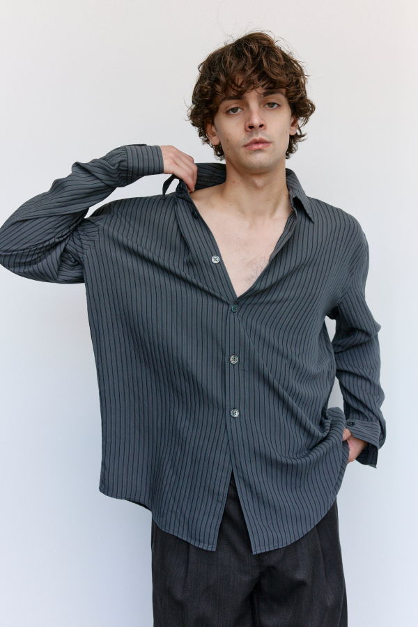 Our Legacy Iron Stripe Ceremony Viscose Beyond Shirt