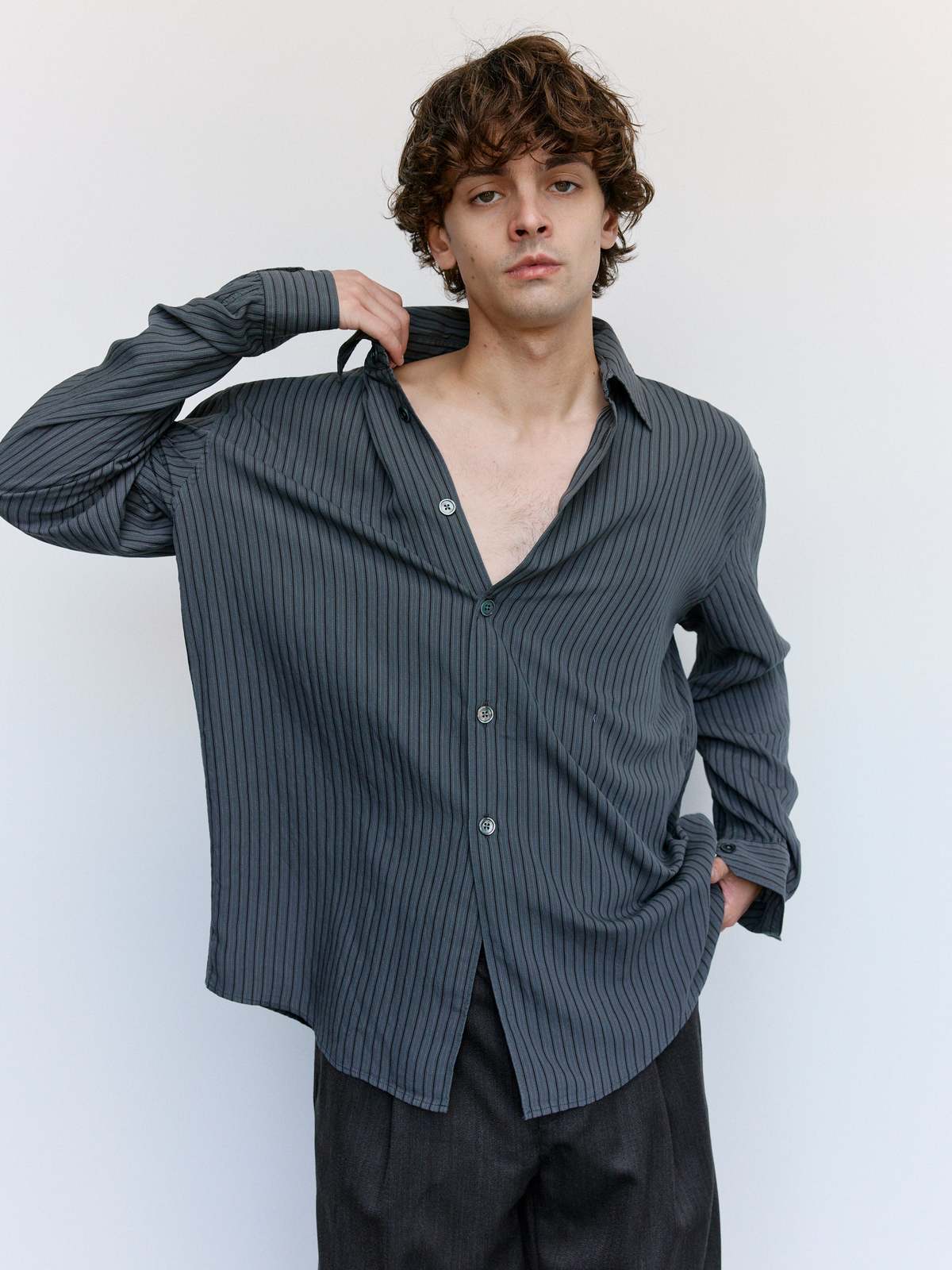 Our Legacy Iron Stripe Ceremony Viscose Beyond Shirt | Garmentory