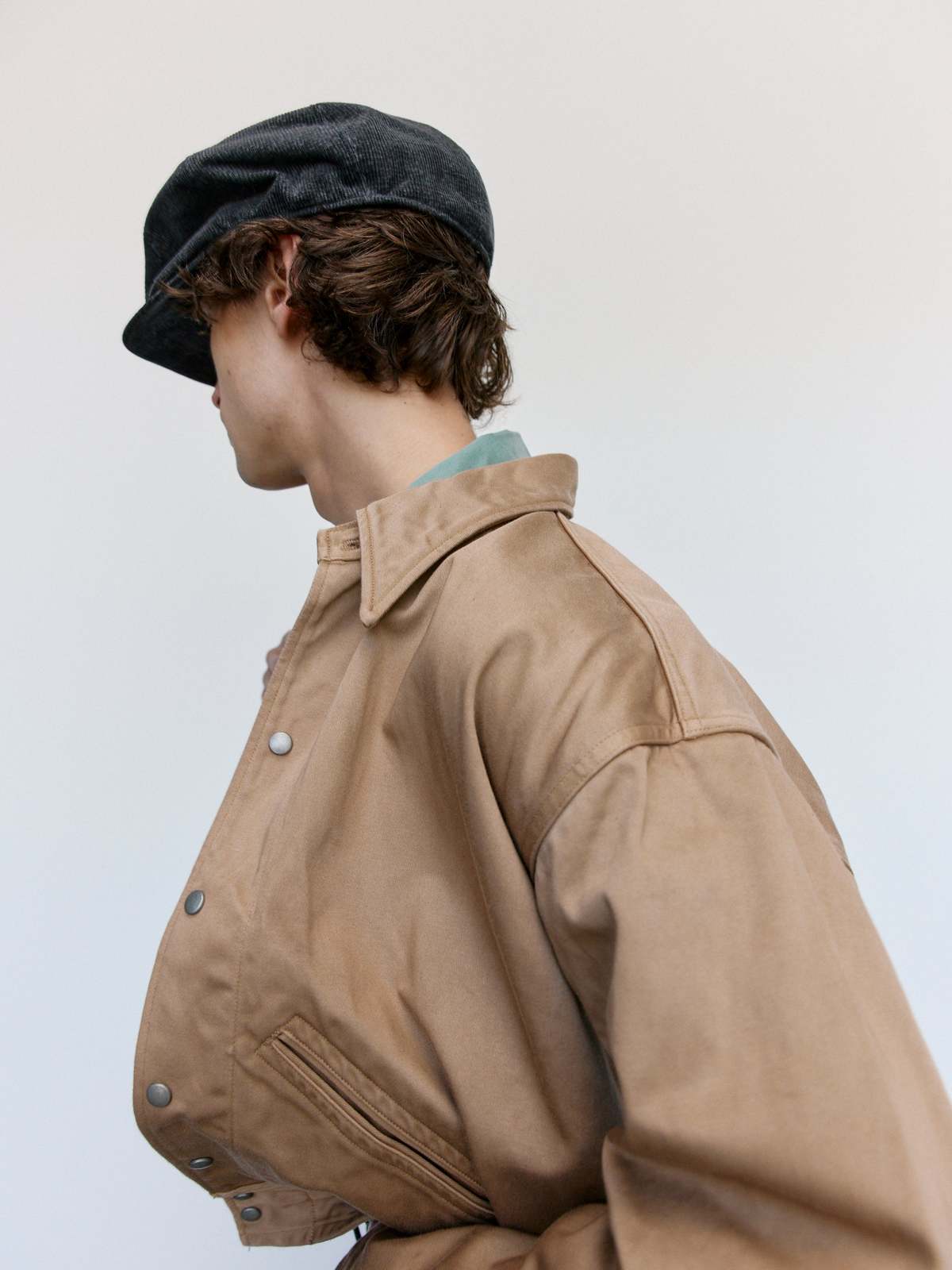 Taiga Takahashi LOT.006 Melange Charcoal Cotton Newsboy Cap