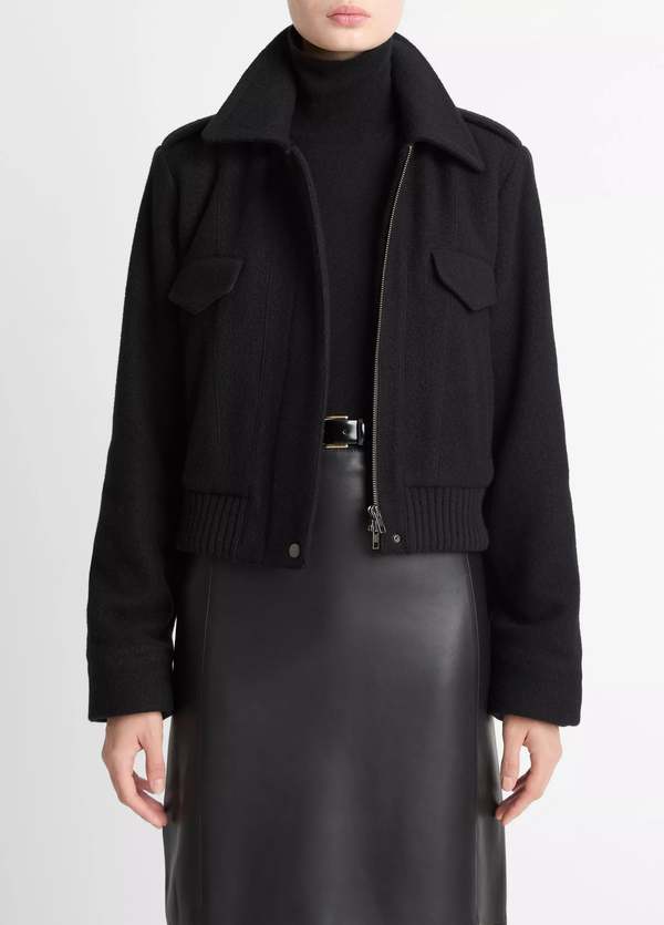 Vince Italian Wool Cropped Jacket
