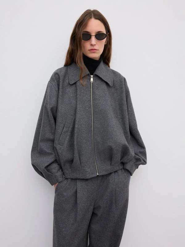 House of Dagmar Wool Felt Blouson Jacket