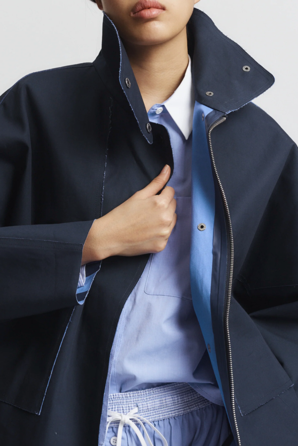 Saint Art Noah Dolman Reversible Sail Jacket - Navy | Garmentory
