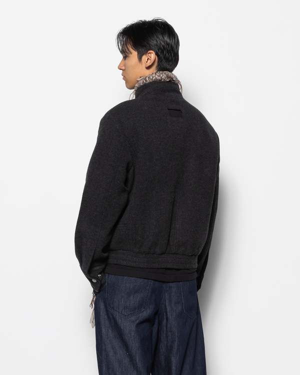 Nullus Deconstructed Stand Collar 6 Pocket Jacket - Dark Grey