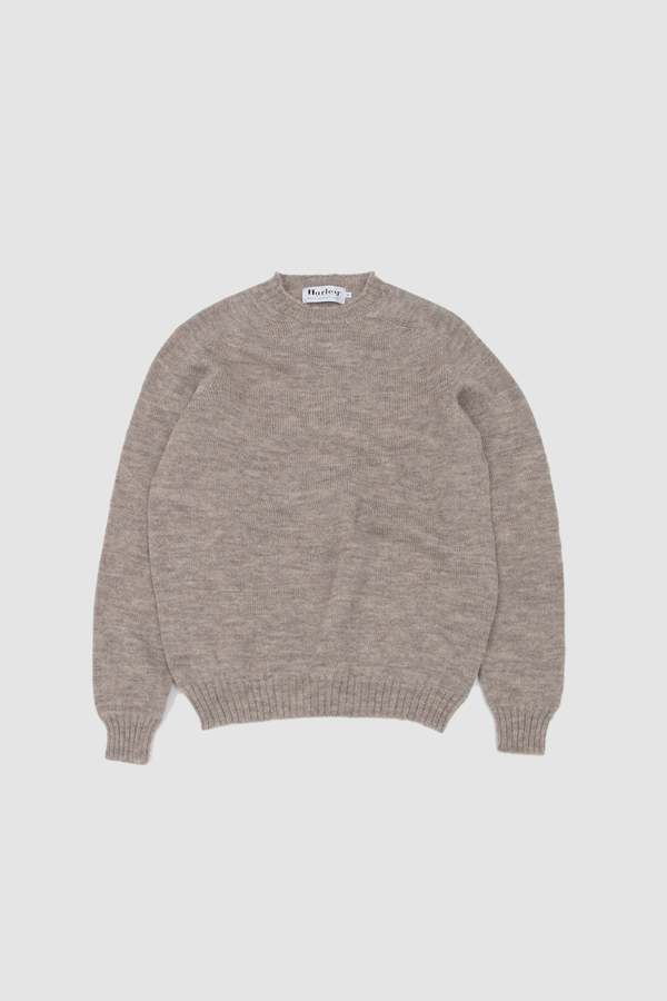 Harley of Scotland Saddle Shoulder Crew Neck Sweater