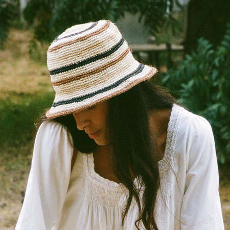 KAMIYA Wave Ox Bucket Hat - White | Garmentory