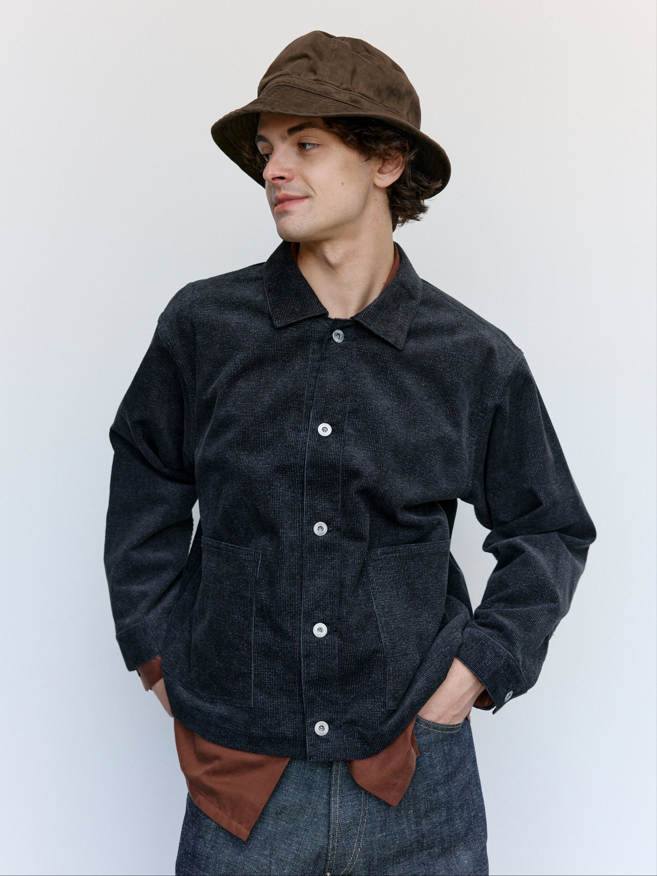 Taiga Takahashi LOT.303 Melange Charcoal Cotton Coverall Jacket