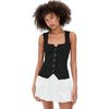 Staud Marisa Ribbed Vest - Black - Thumbnail 1