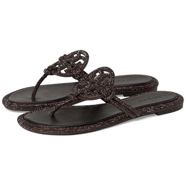 Tory Burch Miller Knotted Pave Sandals - Cocoa