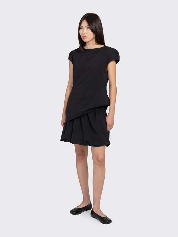 AMOMENTO　TAFFETA MOCK NECK MINI DRESS AMOMENTO Taffeta Mini Dress - Black | Garmentory