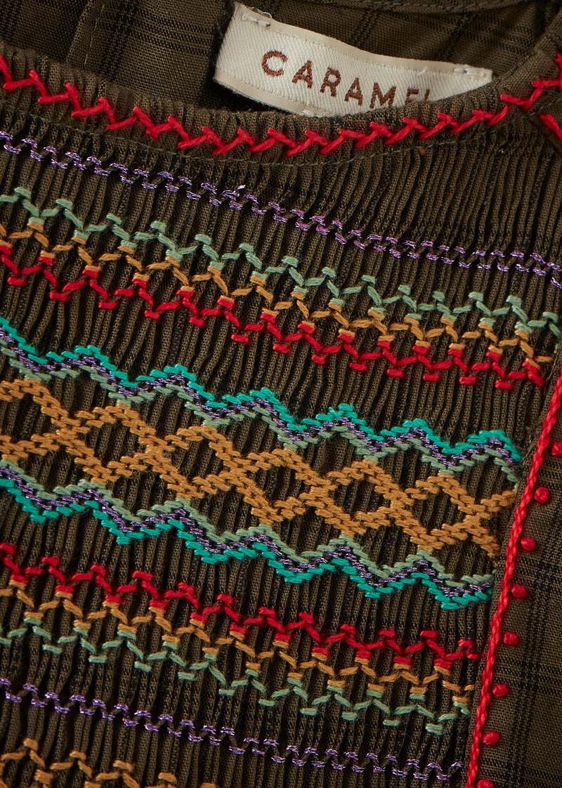 Caramel Mars Girl's Hand-Smocked Dress